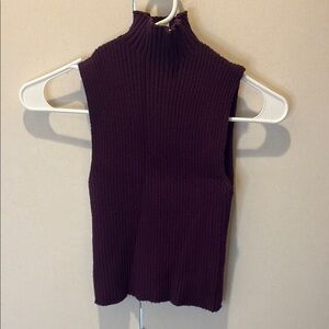 Zara Deep Purple Ribbed Knit Top